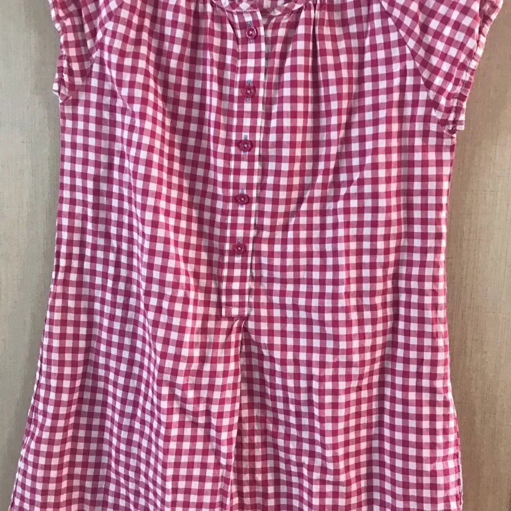 Uniqlo Girls Size 11 Pink White Checkered Dress